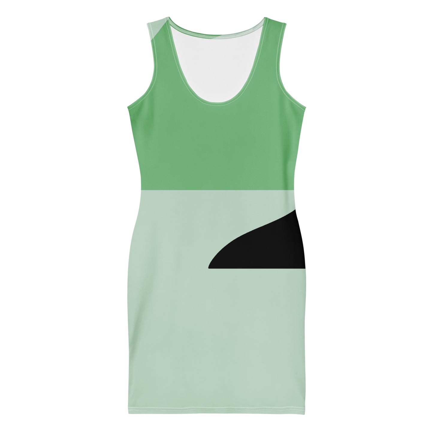 Mountain Mambo bodycon dress with bold print, fitted cut, perfect for après-ski or dancing.