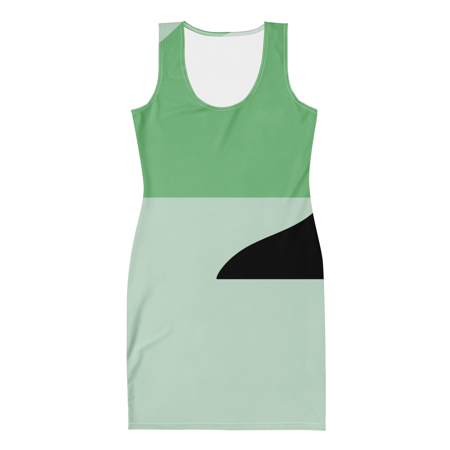 Mountain Mambo bodycon dress with bold print, fitted cut, perfect for après-ski or dancing.