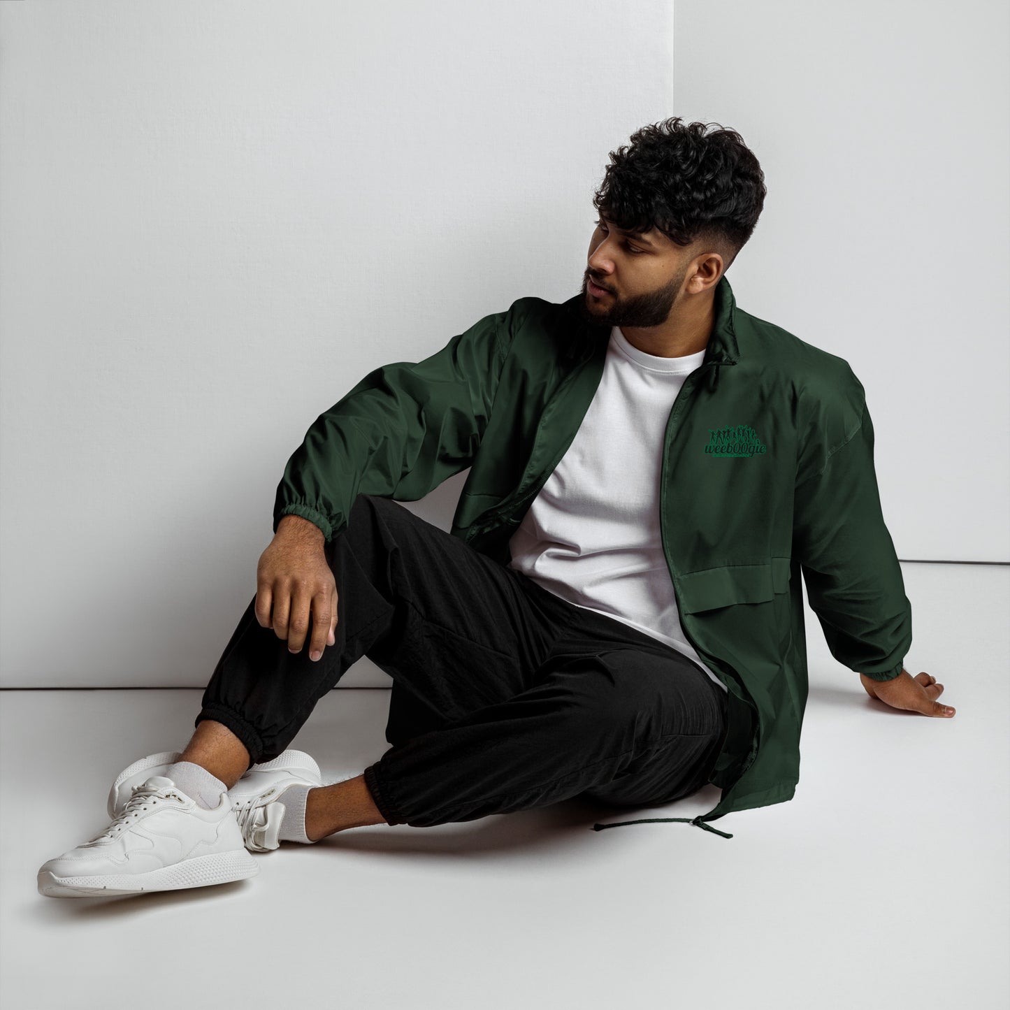 wee b00gie Casual Windbreaker in Forest Green - Lightweight Water-Repellent Jacket with Hood and Zippered Pockets - Sporty Design - Perfect for Outdoor Adventures and Everyday Wear - wee b00gie store