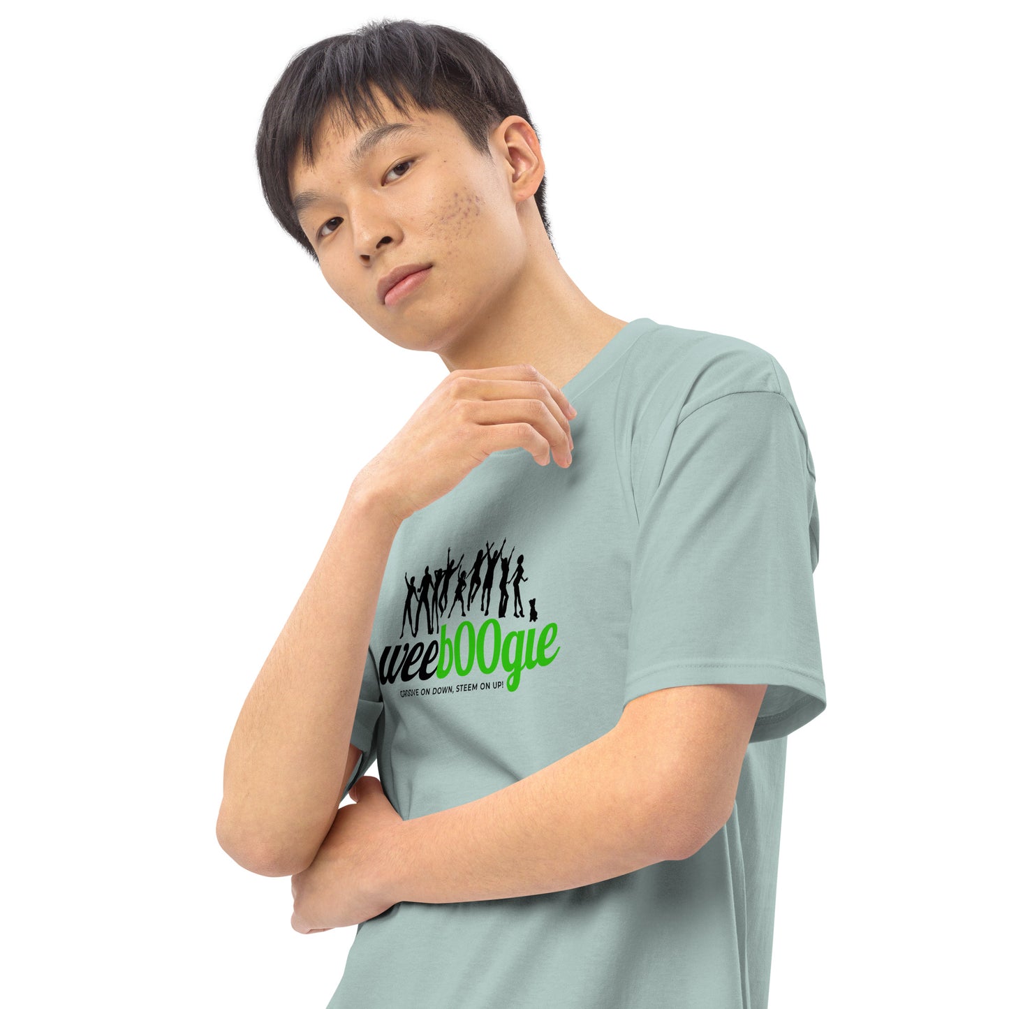 Men's Heavyweight Tee with wee b00gie logo - Premium 100% Ring-Spun Cotton, Durable & Soft - Regular Fit, Structured Design - Perfect for Everyday Casual Wear - wee b00gie store