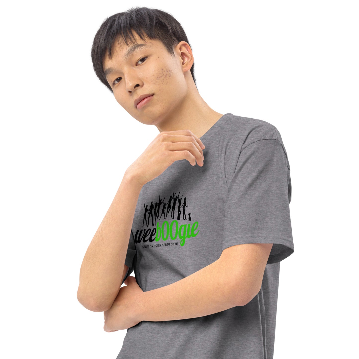 Men's Heavyweight Tee with wee b00gie logo - Premium 100% Ring-Spun Cotton, Durable & Soft - Regular Fit, Structured Design - Perfect for Everyday Casual Wear - wee b00gie store