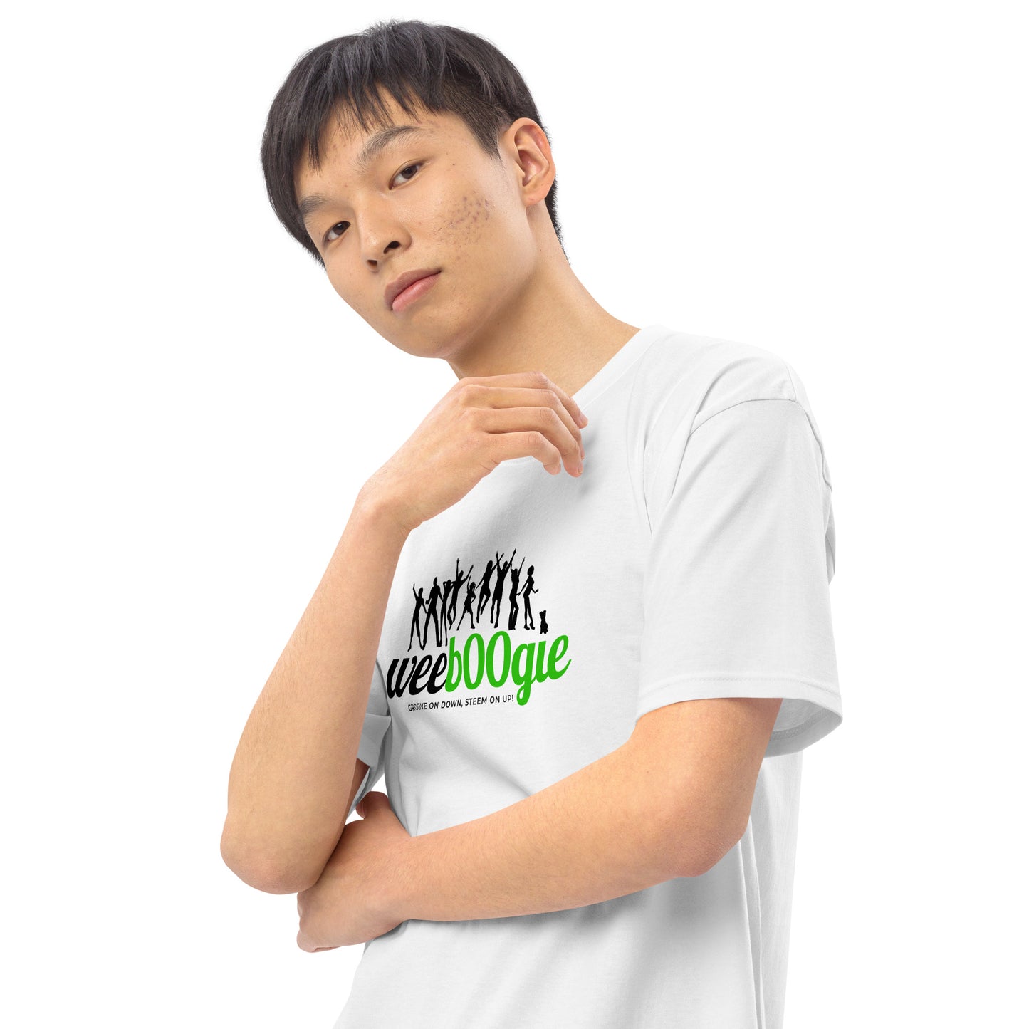 Men's Heavyweight Tee with wee b00gie logo - Premium 100% Ring-Spun Cotton, Durable & Soft - Regular Fit, Structured Design - Perfect for Everyday Casual Wear - wee b00gie store