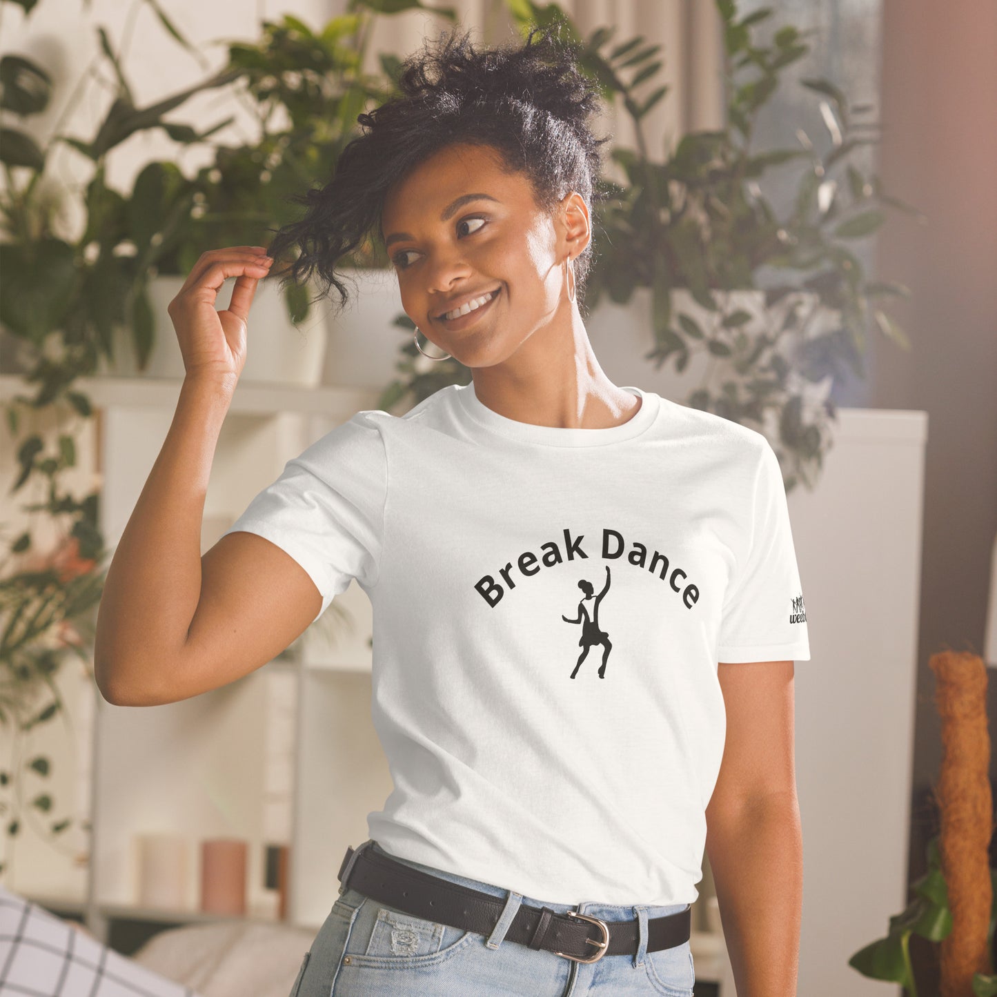 Break Dance Female Dancer Short-Sleeve Softstyle Unisex T-Shirt - 100% Ring-Spun Cotton with Shoulder-to-Shoulder Taping - Durable Double-Stitched Neckline and Sleeves - Perfect for Dance Enthusiasts and Urban Style - wee b00gie store
