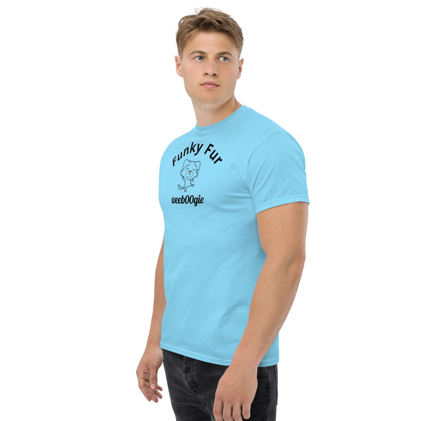 Funky Fur Unisex T-Shirt - 100% cotton classic tee with playful dog print - comfortable structured fit - versatile streetwear for casual outings - wee b00gie store