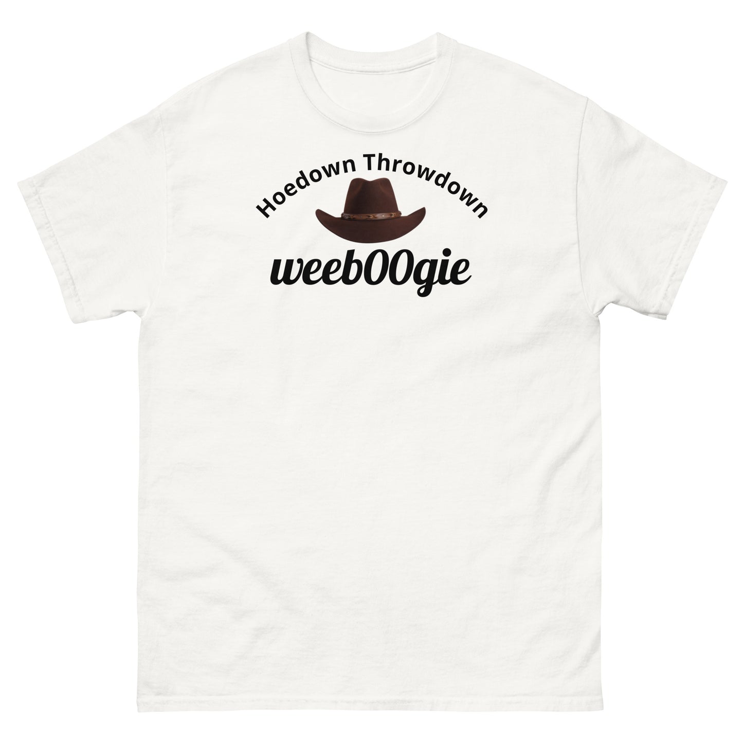 Hoedown Throwdown Unisex Classic Tee featuring Stetson Hat - 100% Cotton with Taped Neck and Double Seams - Structured Fit with Tubular Fabric - Perfect for Country Music Fans, Line Dancing and Western Events - wee b00gie store