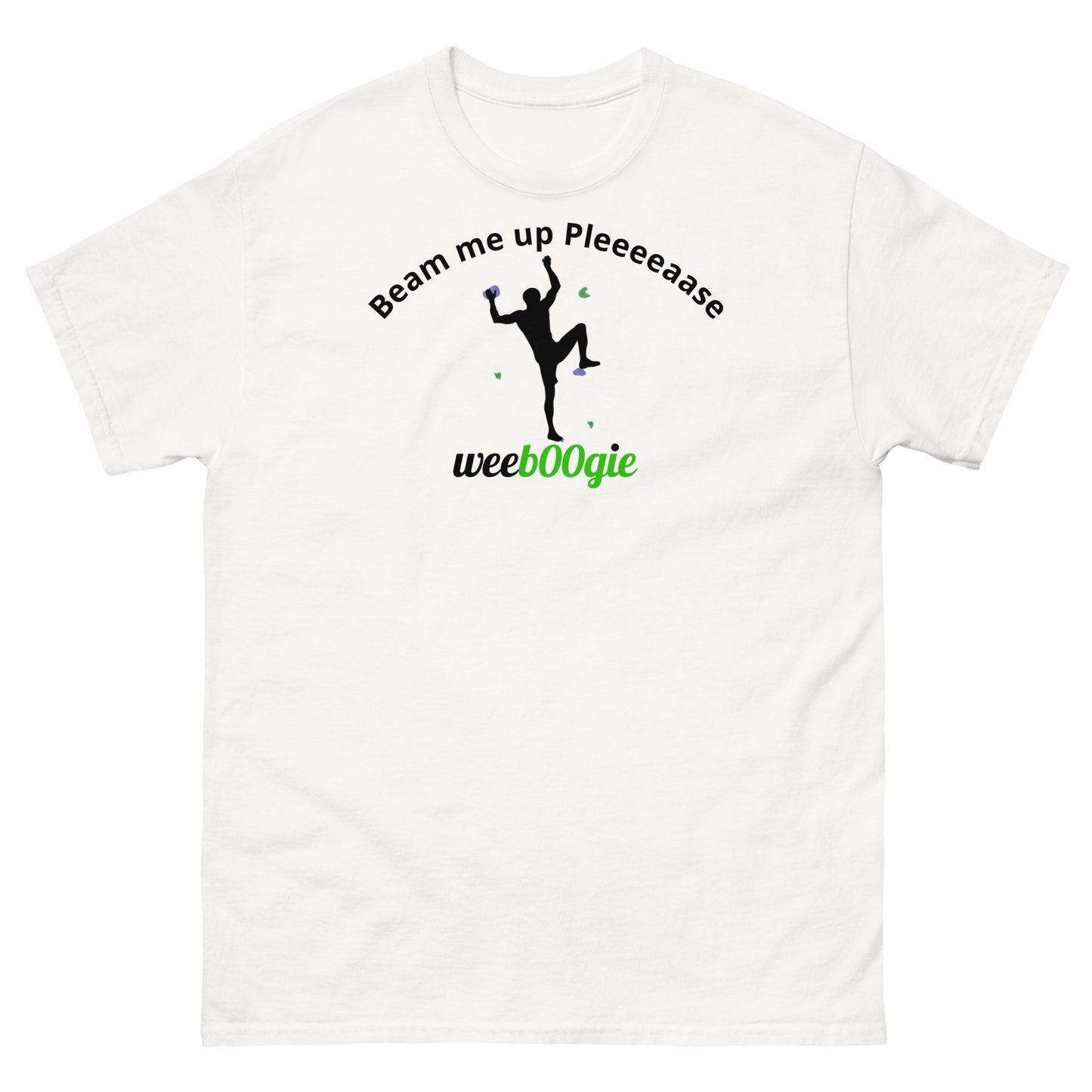 Beam me up Pleeeeaase Rock Climbers Unisex Classic Tee - 100% Cotton with Taped Neck and Double Seams - Structured Fit with Tubular Fabric - Perfect for Rock Climbing Enthusiasts and Outdoor Adventure Lovers - wee b00gie store