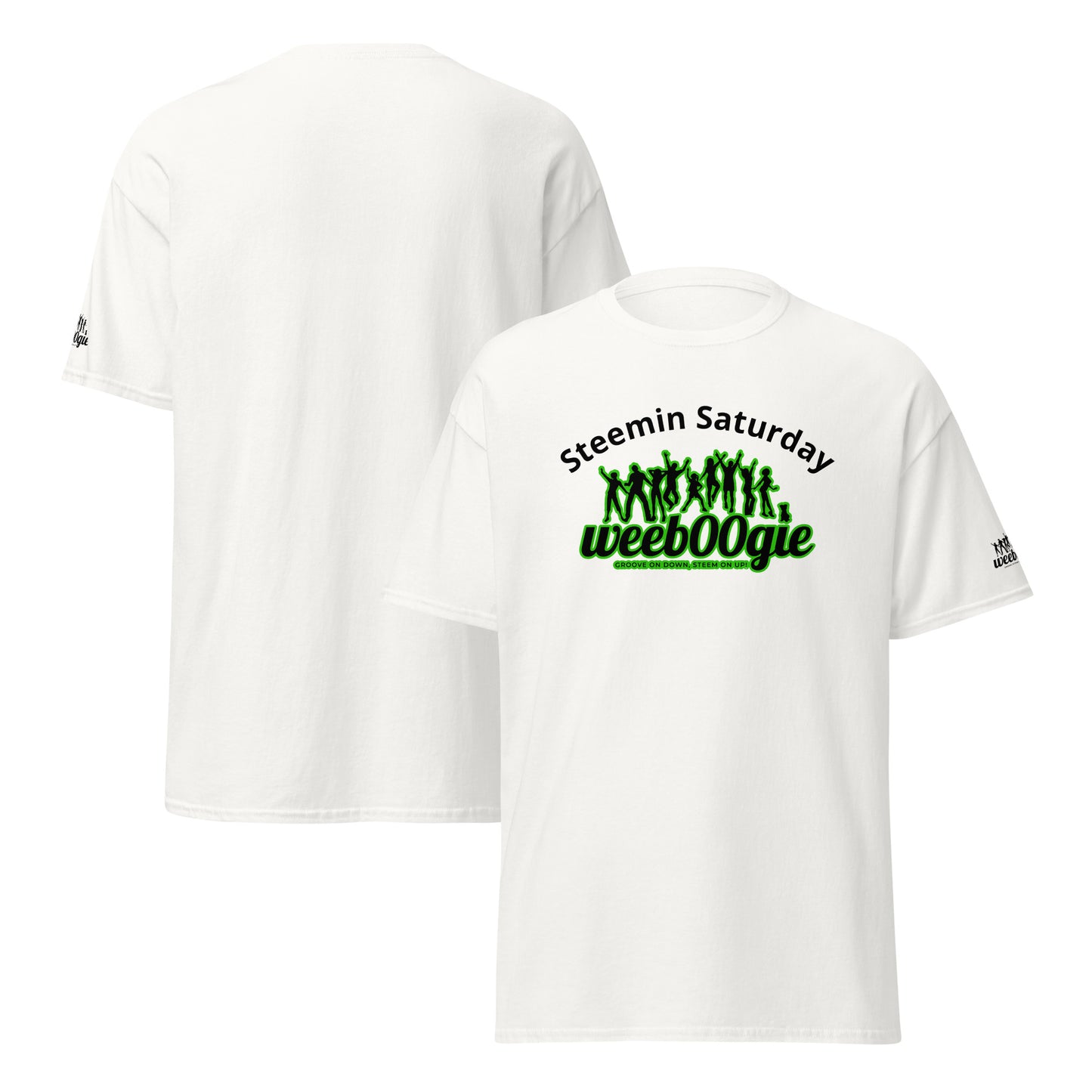 Steemin Saturday Unisex Classic Tee - 100% Cotton with Taped Neck and Double Seams - Structured Fit with Tubular Fabric - Perfect for Weekend Dance Vibes and Casual Style - wee b00gie store