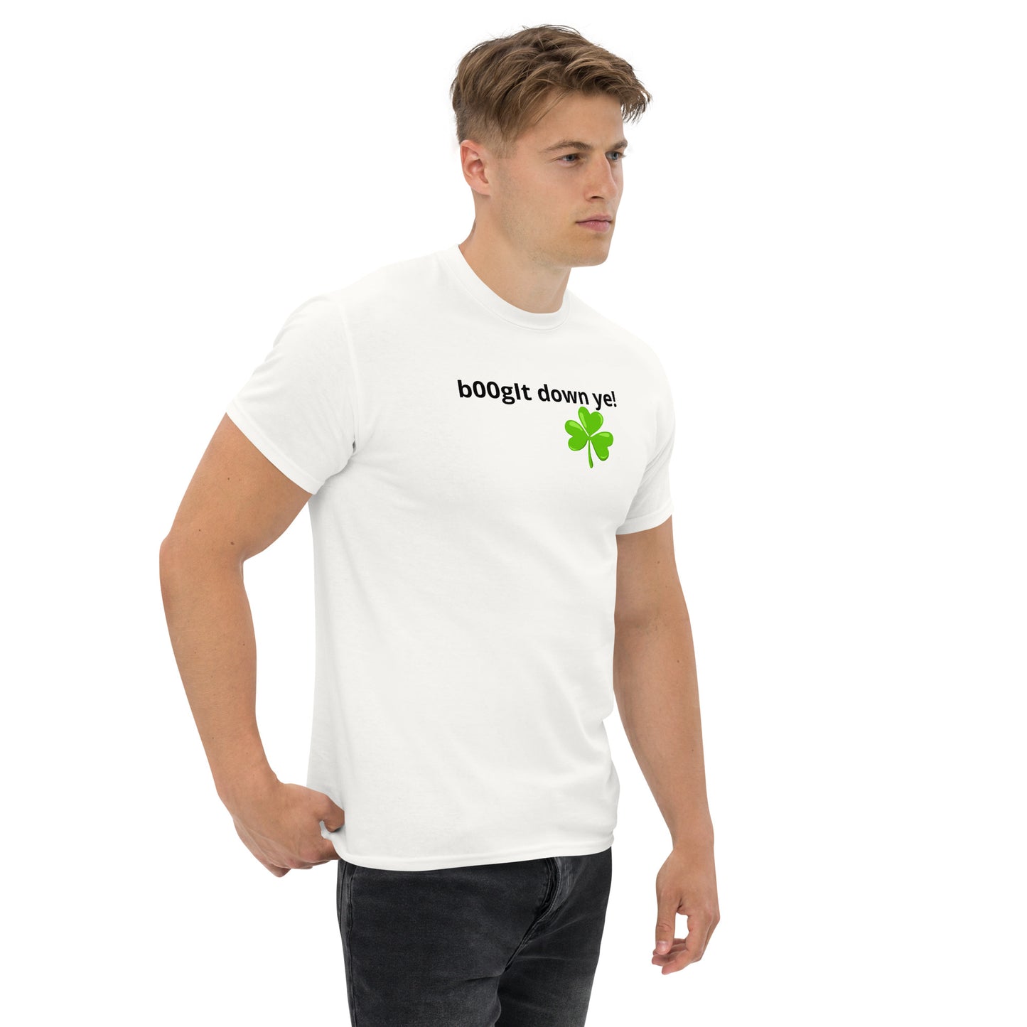 St Patrick's Day b00git down ye! Unisex classic tee - 100% Cotton with Taped Neck and Shoulders - Structured Fit with Tubular Fabric - Perfect for St. Paddy's Day Celebrations and Irish-Themed Parties - wee b00gie store
