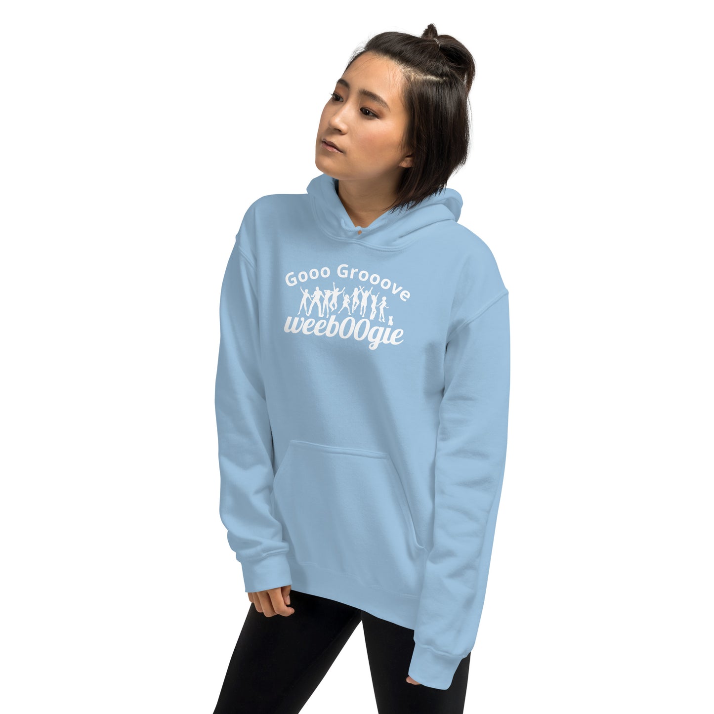 Gooo Grooove Unisex Hoodie - 50% Cotton/50% Polyester, Double-Lined Hood, Front Pouch Pocket - Military Green - Perfect for Dance Challenges and Casual Streetwear - wee b00gie store