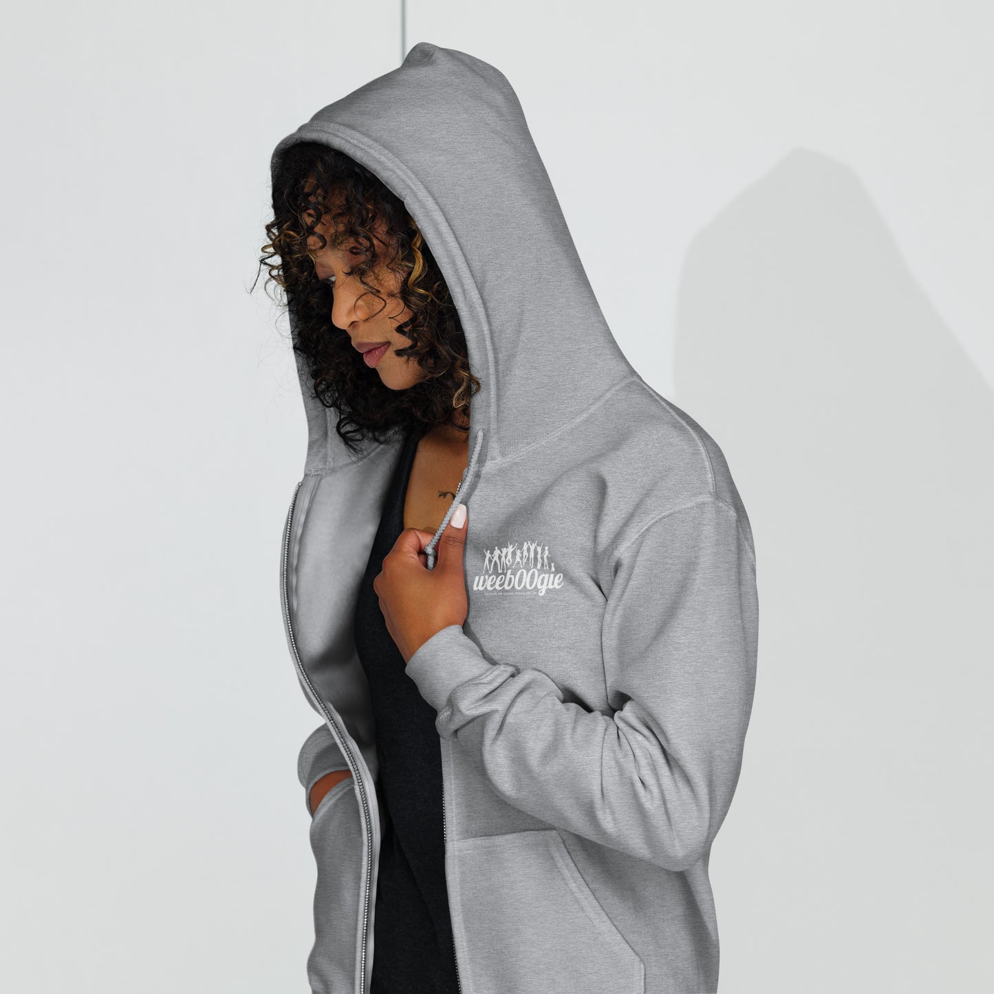 wee b00gie Unisex Heavy Blend Zip Hoodie - Soft Fleece Interior, Metal Zipper, Front Pockets - Carolina Blue - Perfect for Festivals, Beach Days & Everyday Comfort - wee b00gie store