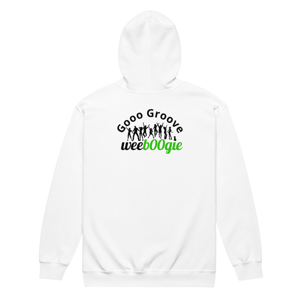 Gooo Grooove Unisex Heavy Blend Zip Hoodie White