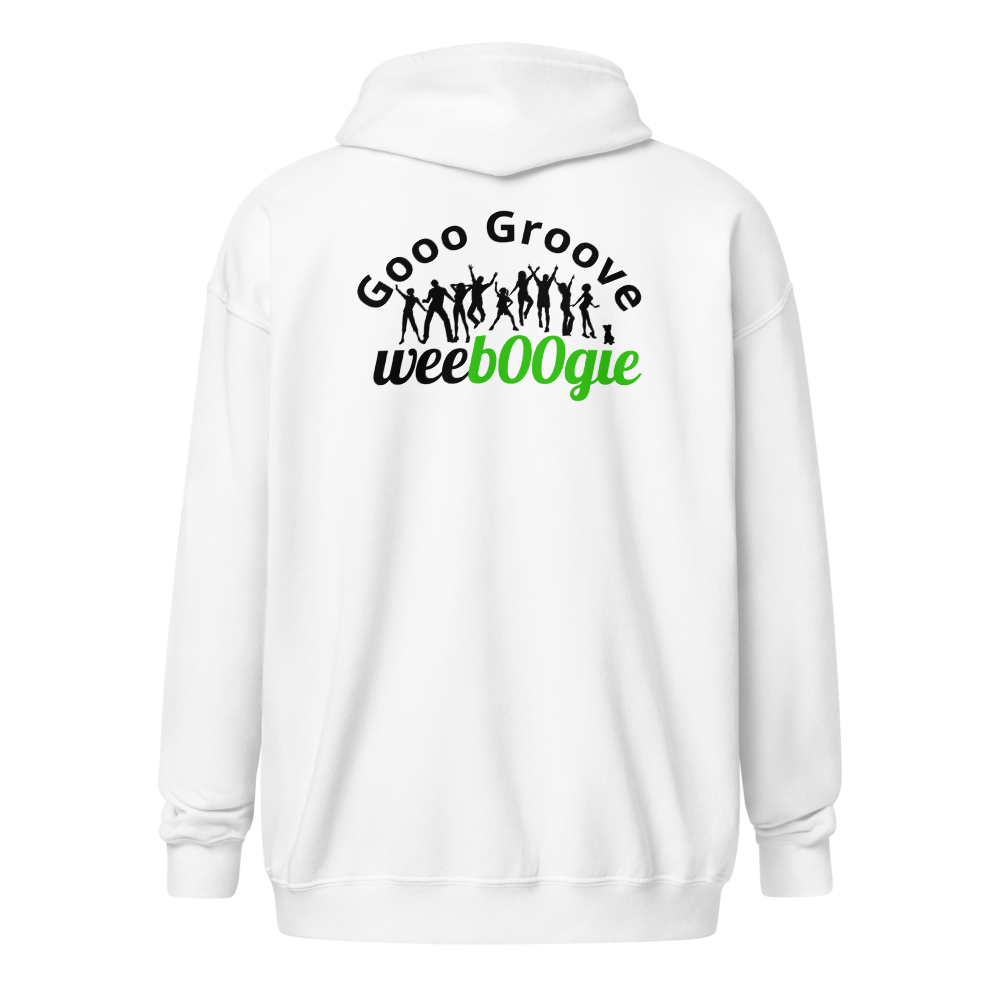 Gooo Grooove Unisex Heavy Blend Zip Hoodie White
