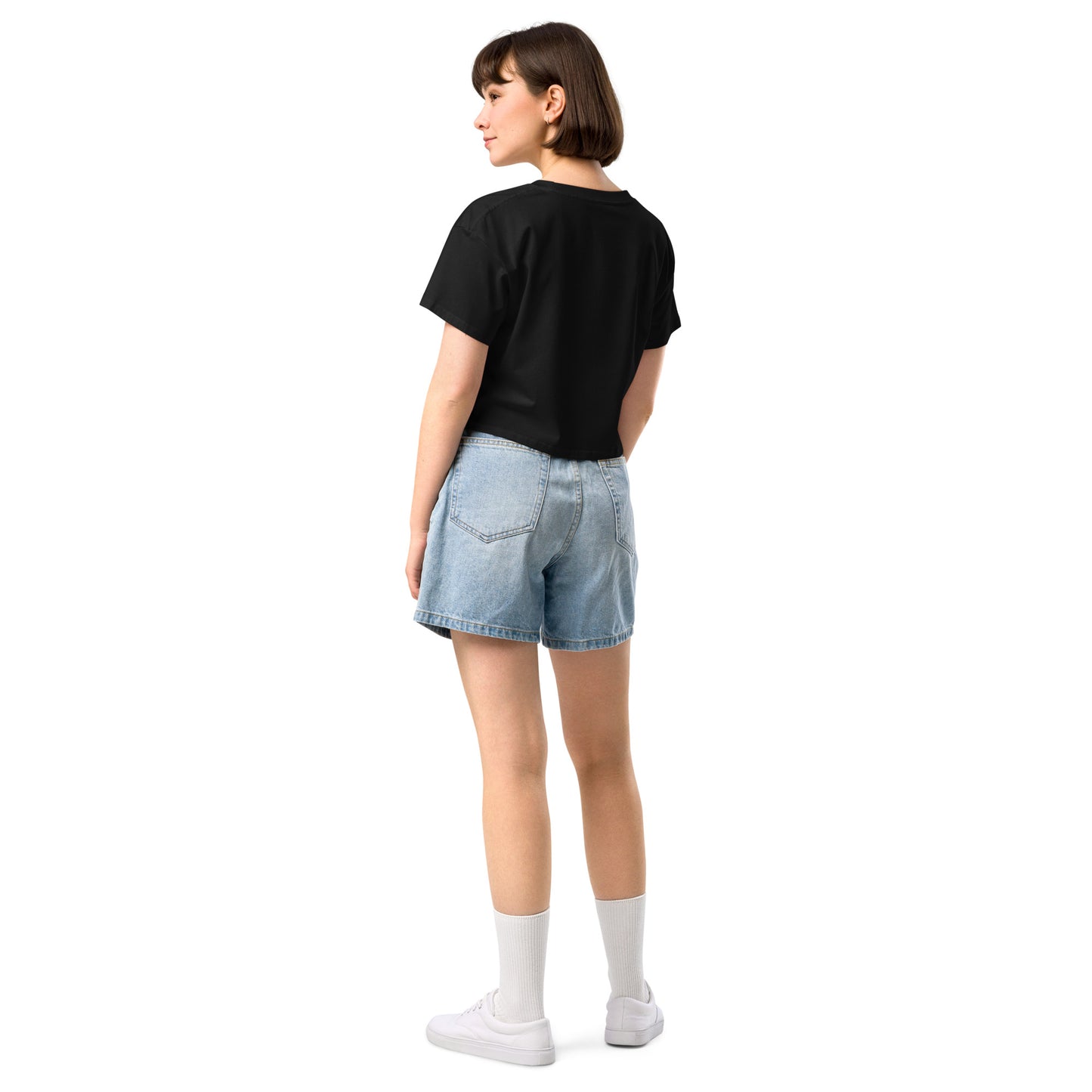 Cha Cha Chick Women's Crop Top - 100% Soft Combed Cotton with Ribbed Crew Neck and Dropped Shoulders - Relaxed Fit Cropped Length - Perfect for Dancing and Casual Style - wee b00gie store