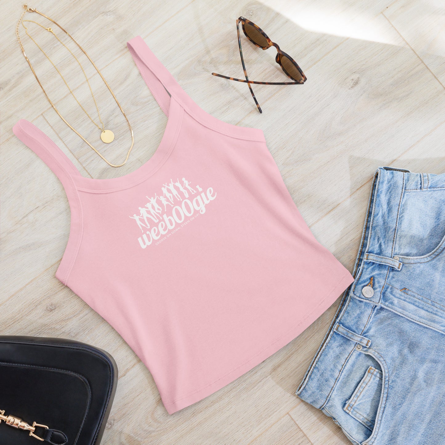 wee b00gie classic women's micro-rib tank top - Soft Airlume Cotton Blend with Thick Straps and Scoop Neck - Mid-Length Stretch Fit with Side-Seamed Construction - Perfect for Casual Wear and Stylish Layering - wee b00gie store