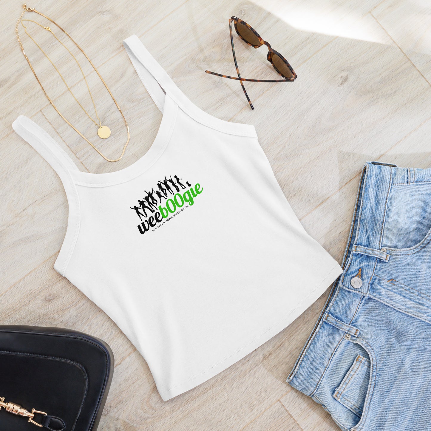 Women's Micro-Rib Tank Top - Soft Airlume Cotton Blend with Thick Straps and Scoop Neck - Mid-Length Stretch Fit with Side-Seamed Construction - Perfect for Casual Wear and Stylish Layering - wee b00gie store