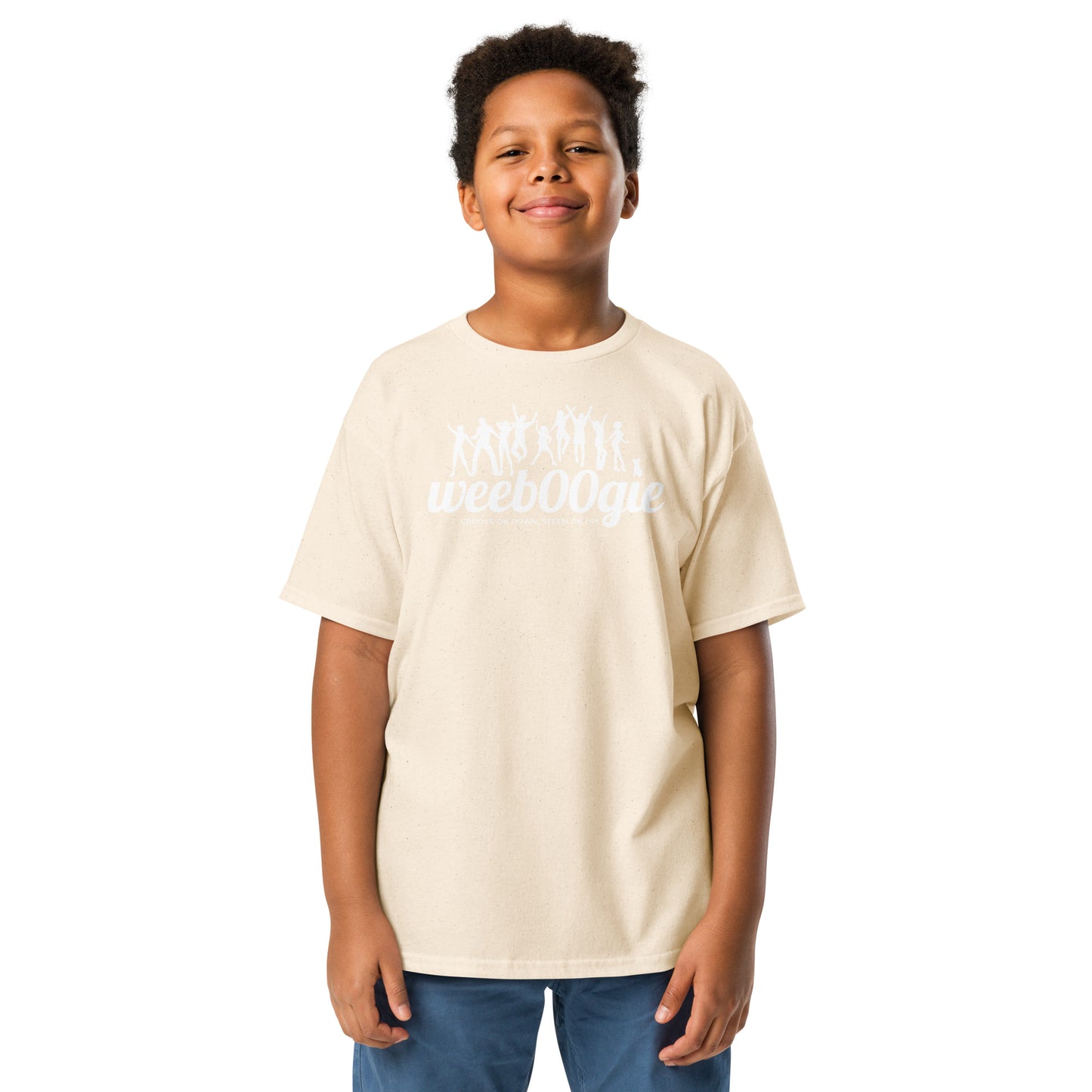 Youth Classic Tee with wee b00gie Logo - 100% Cotton with Taped Neck and Shoulders - Classic Fit with Pre-Shrunk Fabric - Perfect for Young Dancers and Casual Everyday Wear - wee b00gie store