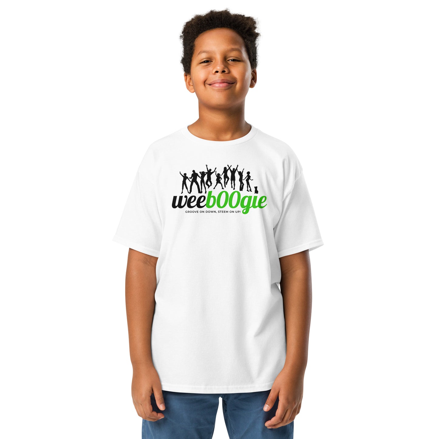 Youth Classic Tee with wee b00gie Logo - 100% Cotton with Taped Neck and Shoulders - Classic Fit with Pre-Shrunk Fabric - Perfect for Young Dancers and Casual Everyday Wear - wee b00gie store