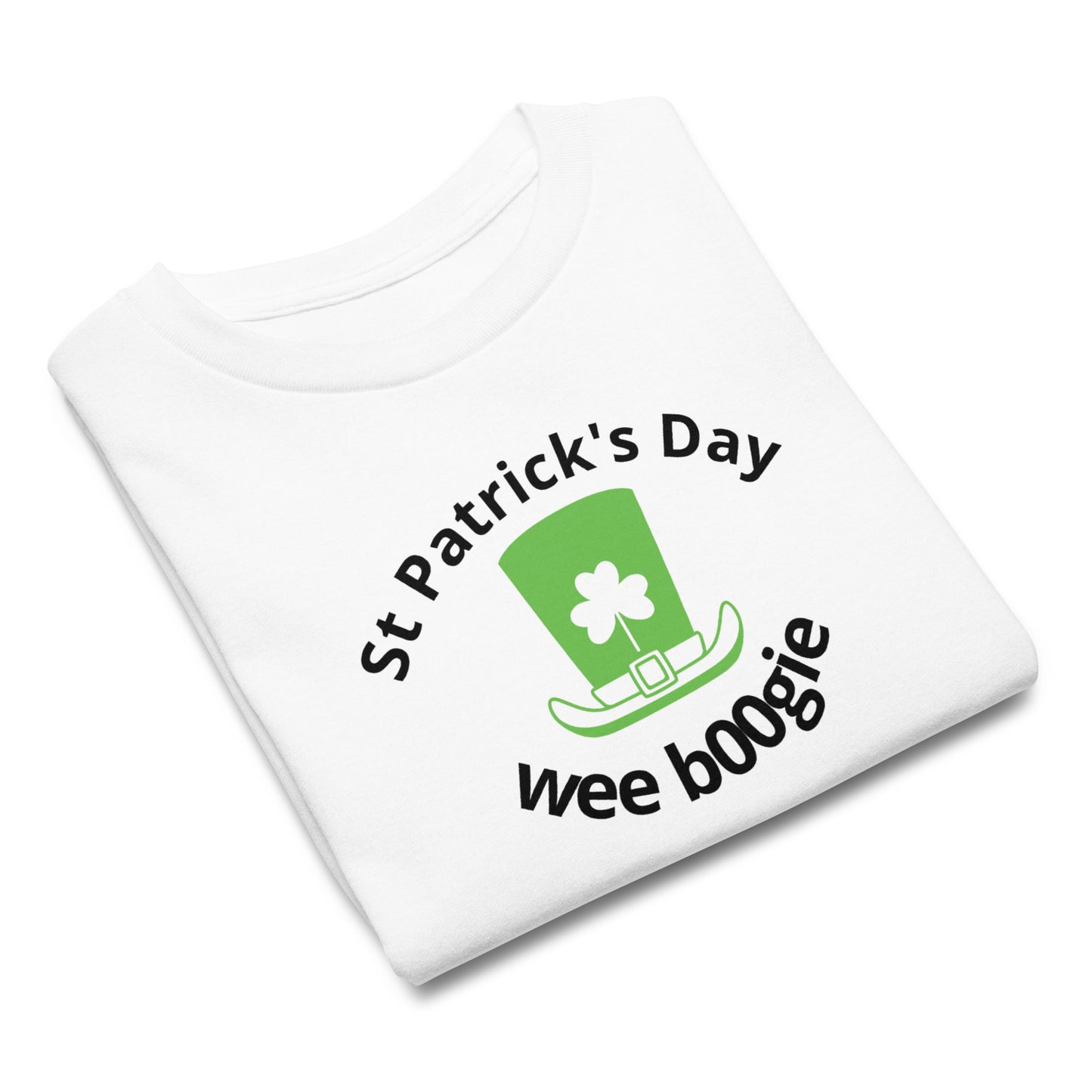 Youth Classic Tee - 100% Cotton with Taped Neck and Shoulders - Classic Fit with Pre-Shrunk Fabric - Perfect for St Patrick's Day with a shamrock printed on a tall hat - wee b00gie store