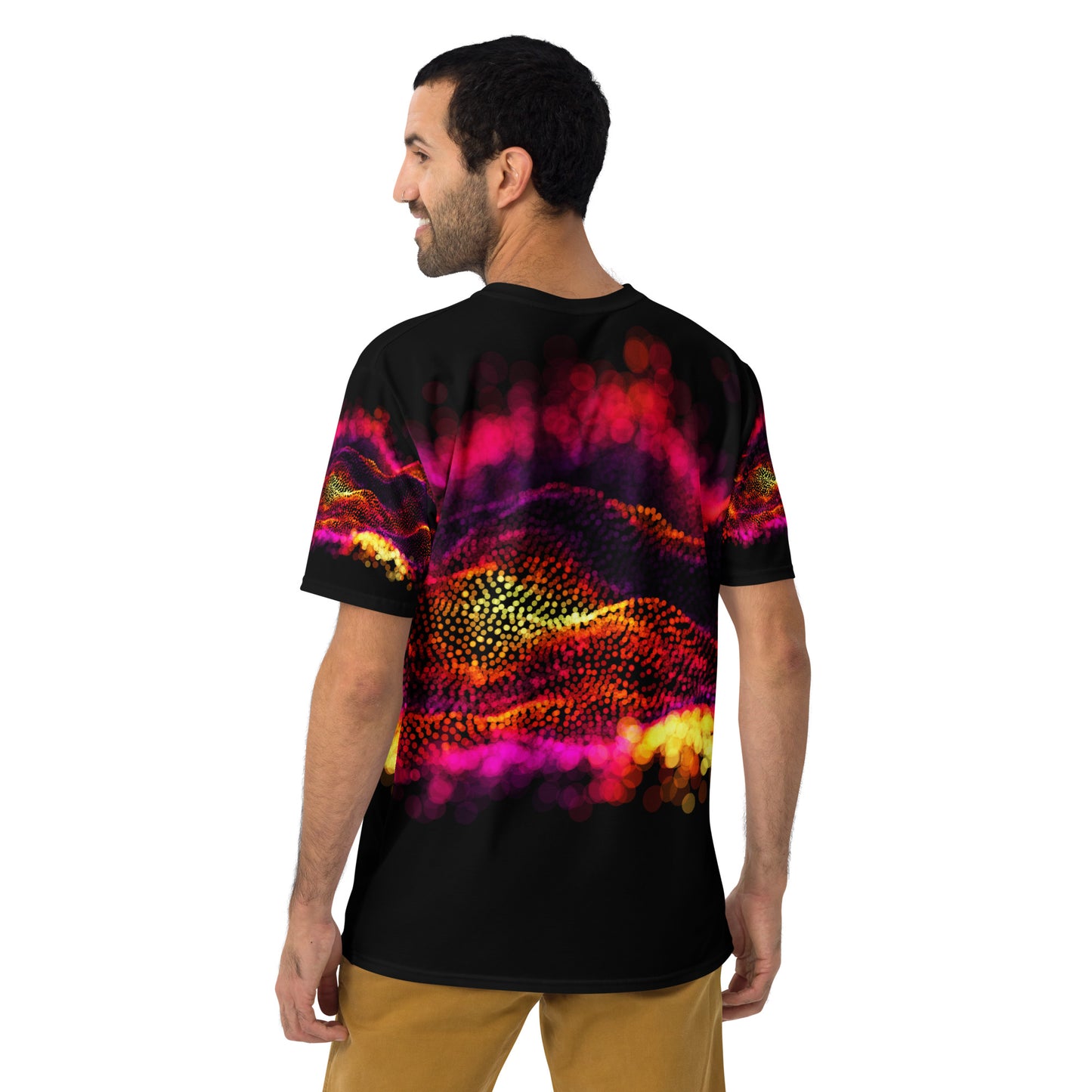 wee b00gie Lava Men's All Over Print Tee - 96% Polyester 4% Spandex Cotton-Touch Jersey with 2-Way Stretch - Regular Fit with Bold All-Over Lava Print - Perfect for Dancing, Festivals and Everyday Wear - wee b00gie store