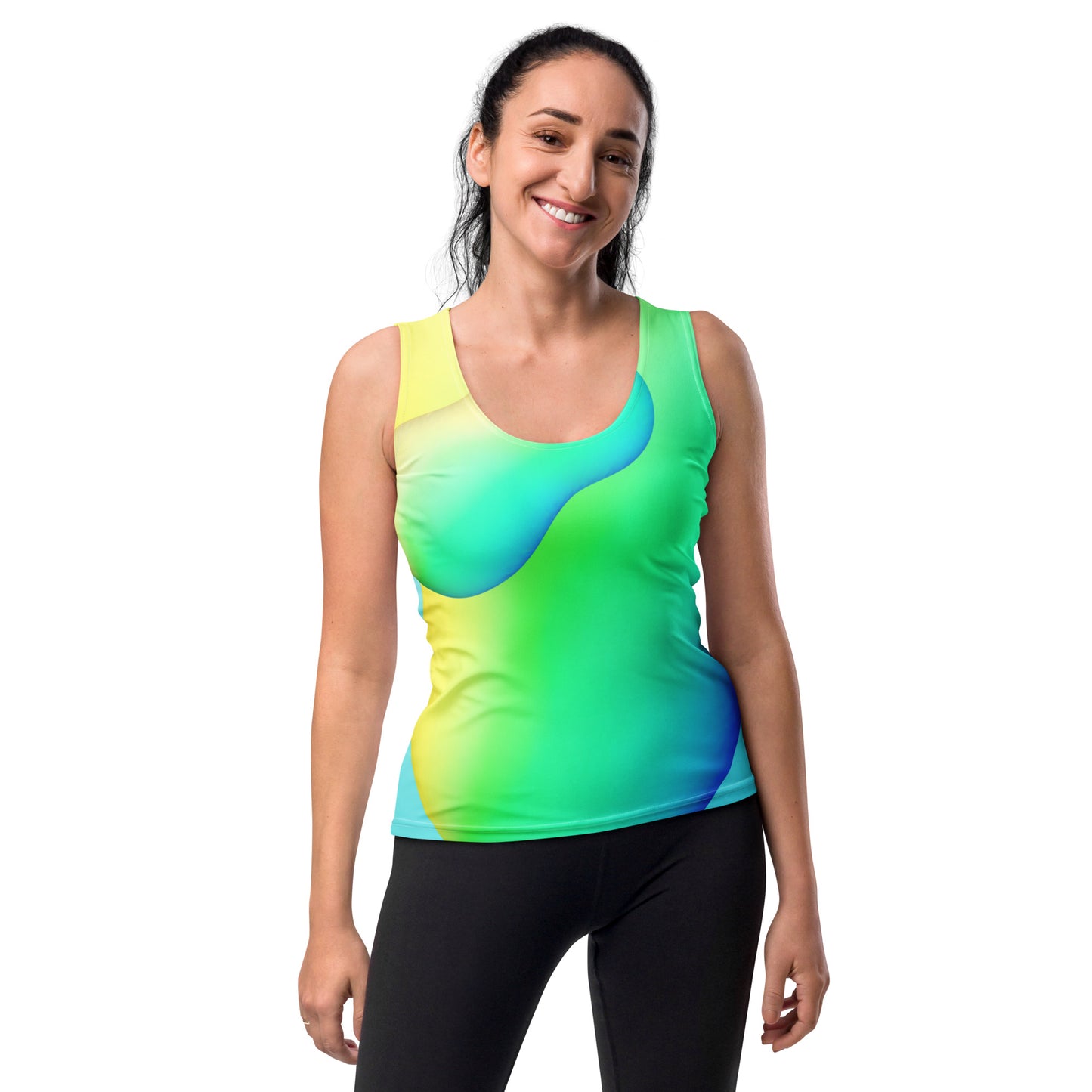 wee b00gie Lava Sublimation Cut & Sew Tank Top - 82% Polyester 18% Elastane 4-Way Stretch Microfiber Fabric - Body-Hugging Fit with Bold All-Over Lava Print - Perfect for Dancing, Festivals and Layering - wee b00gie store