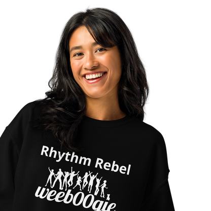 Rhythm Rebel Crew Neck Sweatshirt - Pill-Resistant NuBlend Fleece with Double-Needle Stitched Collar and Cuffs - Relaxed Fit Cotton-Polyester Blend - Perfect for Dance Enthusiasts and Casual Comfort - wee b00gie store