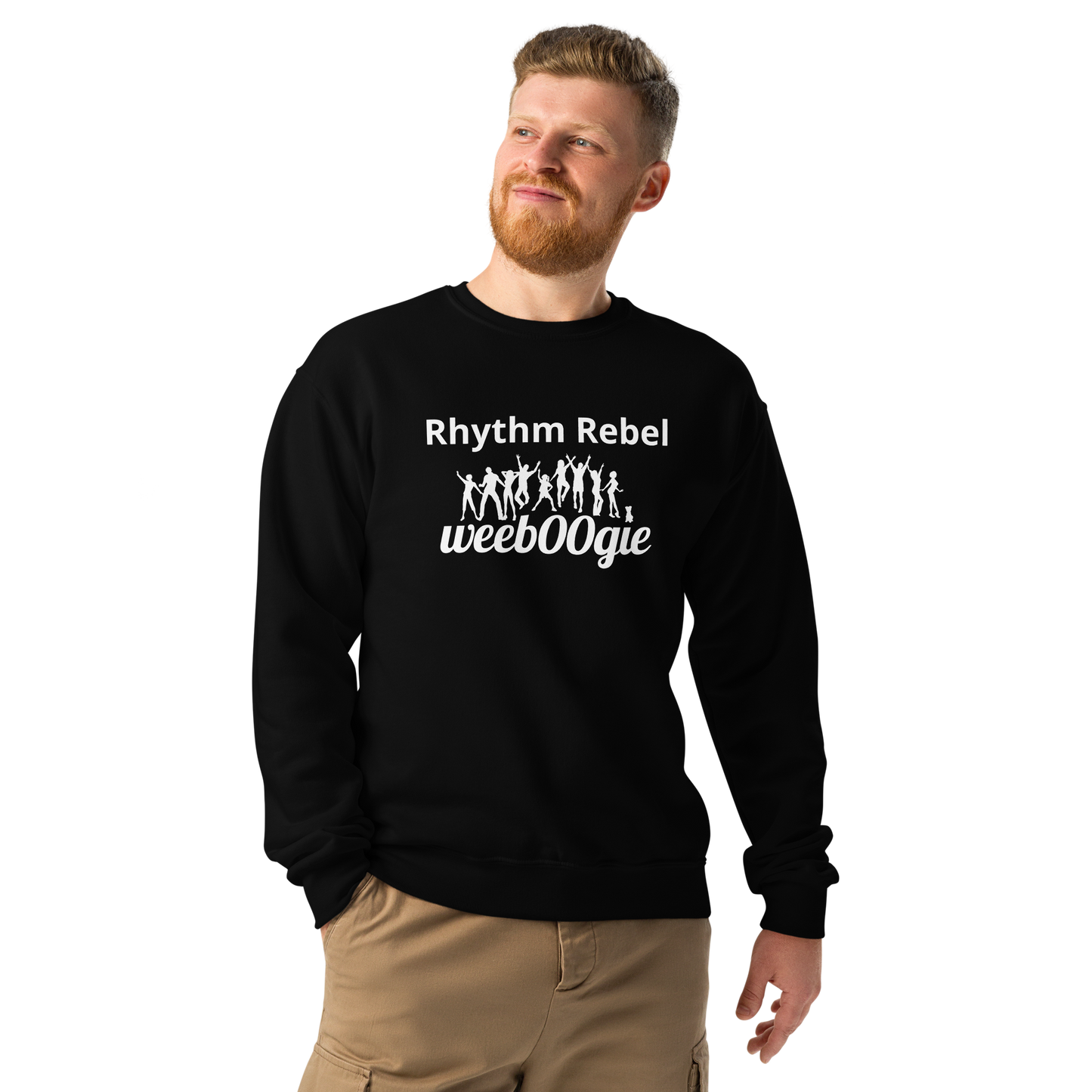 Rhythm Rebel Crew Neck Sweatshirt - Pill-Resistant NuBlend Fleece with Double-Needle Stitched Collar and Cuffs - Relaxed Fit Cotton-Polyester Blend - Perfect for Dance Enthusiasts and Casual Comfort - wee b00gie store