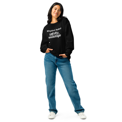 Rhythm Rebel Crew Neck Sweatshirt - Pill-Resistant NuBlend Fleece with Double-Needle Stitched Collar and Cuffs - Relaxed Fit Cotton-Polyester Blend - Perfect for Dance Enthusiasts and Casual Comfort - wee b00gie store