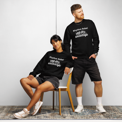 Rhythm Rebel Crew Neck Sweatshirt - Pill-Resistant NuBlend Fleece with Double-Needle Stitched Collar and Cuffs - Relaxed Fit Cotton-Polyester Blend - Perfect for Dance Enthusiasts and Casual Comfort - wee b00gie store