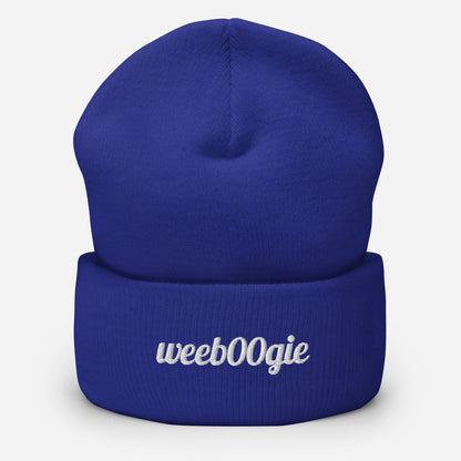 Cuffed Beanie - 100% Acrylic Knit with Embroidered Logo in Royal Blue - Snug Form-Fitting Design with Folded Cuff - Perfect for Winter Weather, Outdoor Activities and Casual Style - wee b00gie store