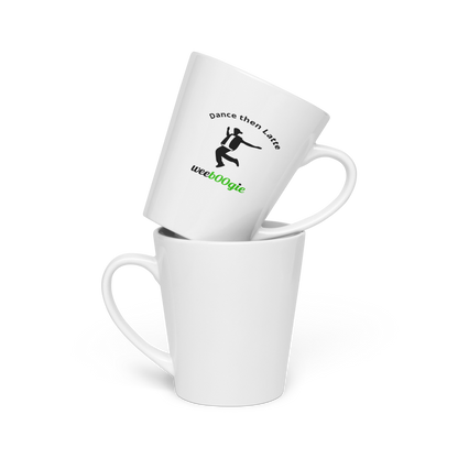Dance Then Latte Mug featuring male hip-hop style dancer - stylish coffee cup for dance enthusiasts and performers - microwave and dishwasher safe ceramic mug - perfect gift for hip-hop dancers and instructors - wee b00gie store.
