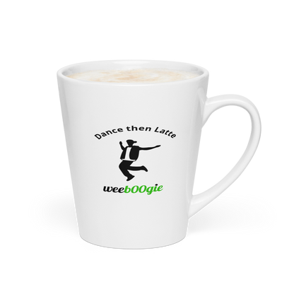 Dance Then Latte Mug featuring male hip-hop style dancer - stylish coffee cup for dance enthusiasts and performers - microwave and dishwasher safe ceramic mug - perfect gift for hip-hop dancers and instructors - wee b00gie store.