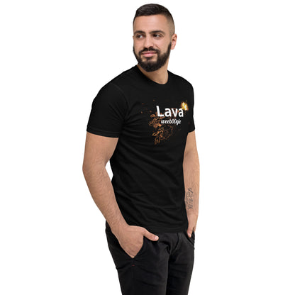 wee b00gie Lava Men's Short Sleeve T-Shirt - 100% Combed Ring-Spun Cotton Pre-Shrunk Lightweight Jersey - Form-Fitting Silhouette with Bold Lava Dance Print - Perfect for Dancing, Festivals and Everyday Wear - wee b00gie store