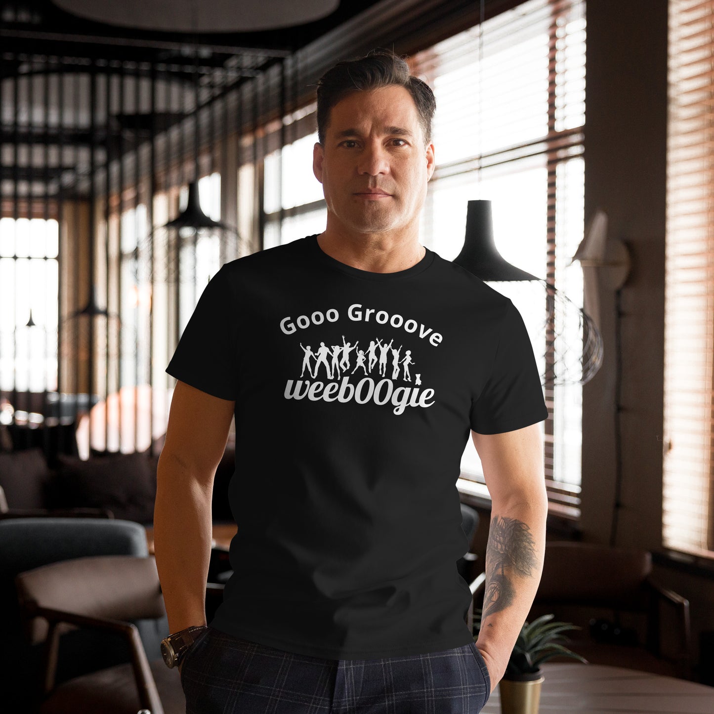 Gooo Grooove Men's Premium Cotton T-Shirt - 100% Premium Cotton, Pill Resistant, Better Color Retention - Black - Perfect for Dance Challenges and Casual-Smart Styling - wee b00gie store