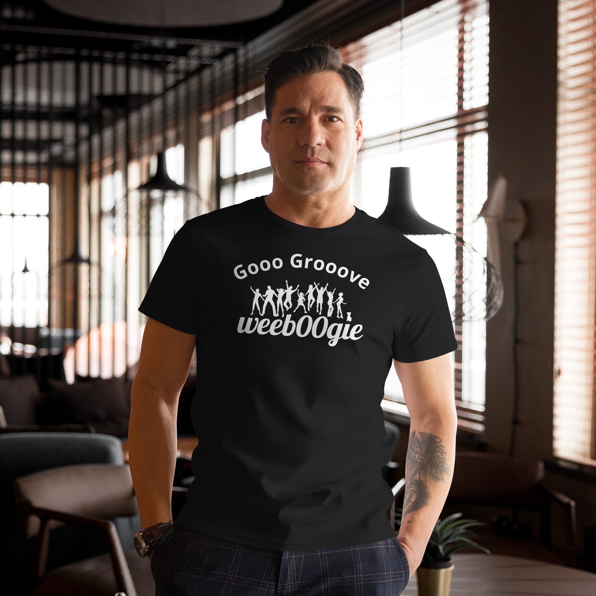Gooo Grooove Men's Premium Cotton T-Shirt - 100% Premium Cotton, Pill Resistant, Better Color Retention - Black - Perfect for Dance Challenges and Casual-Smart Styling - wee b00gie store
