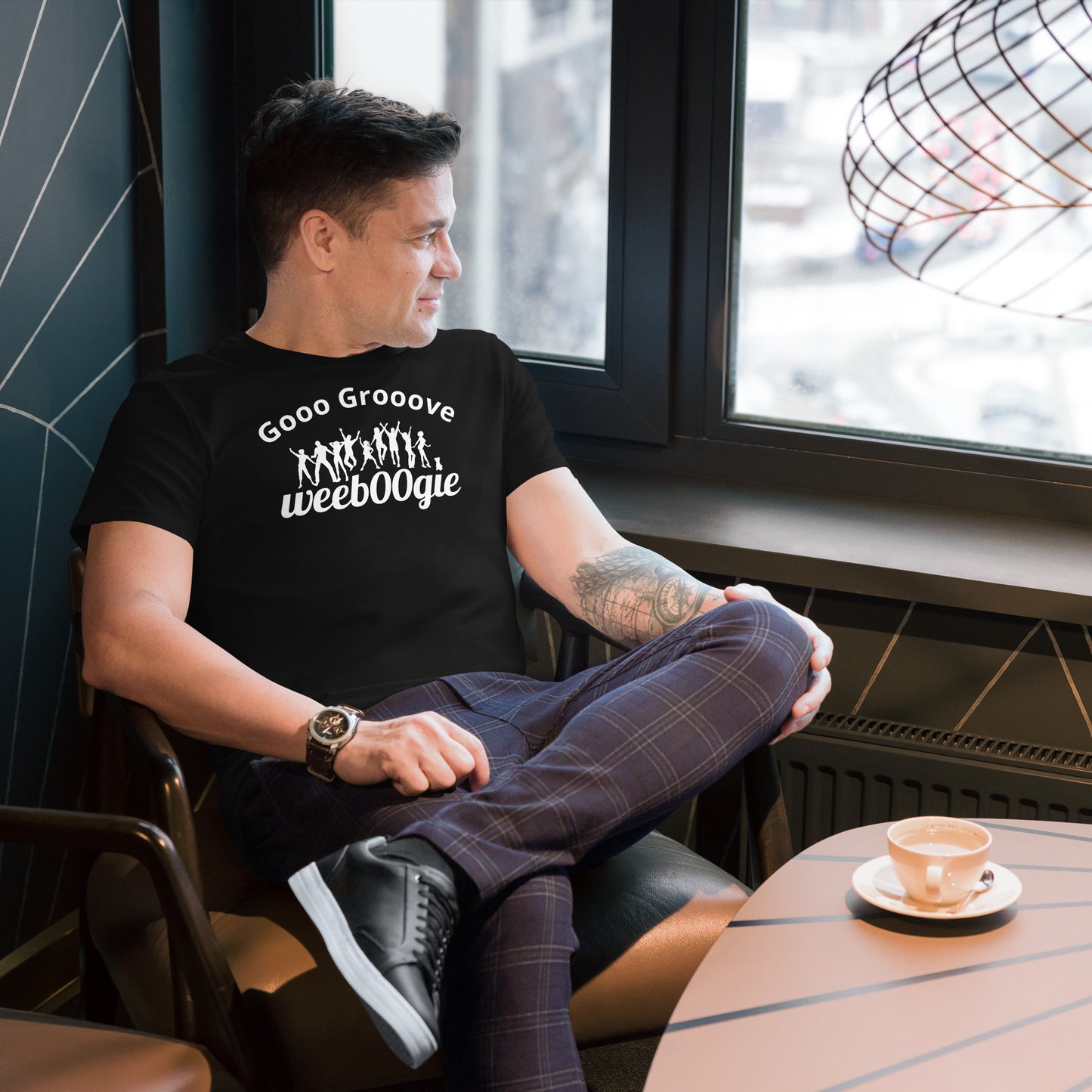 Gooo Grooove Men's Premium Cotton T-Shirt - 100% Premium Cotton, Pill Resistant, Better Color Retention - Black - Perfect for Dance Challenges and Casual-Smart Styling - wee b00gie store