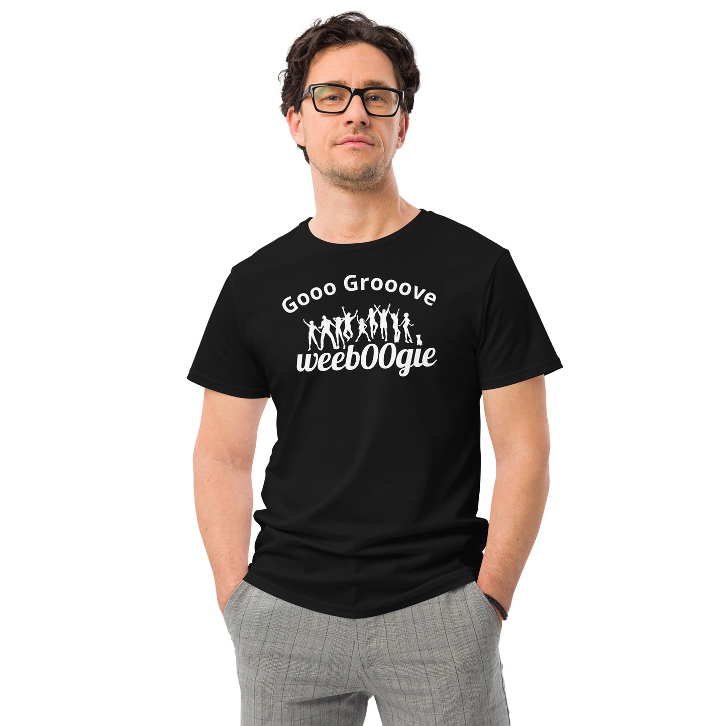 Gooo Grooove Men's Premium Cotton T-Shirt - 100% Premium Cotton, Pill Resistant, Better Color Retention - Black - Perfect for Dance Challenges and Casual-Smart Styling - wee b00gie store