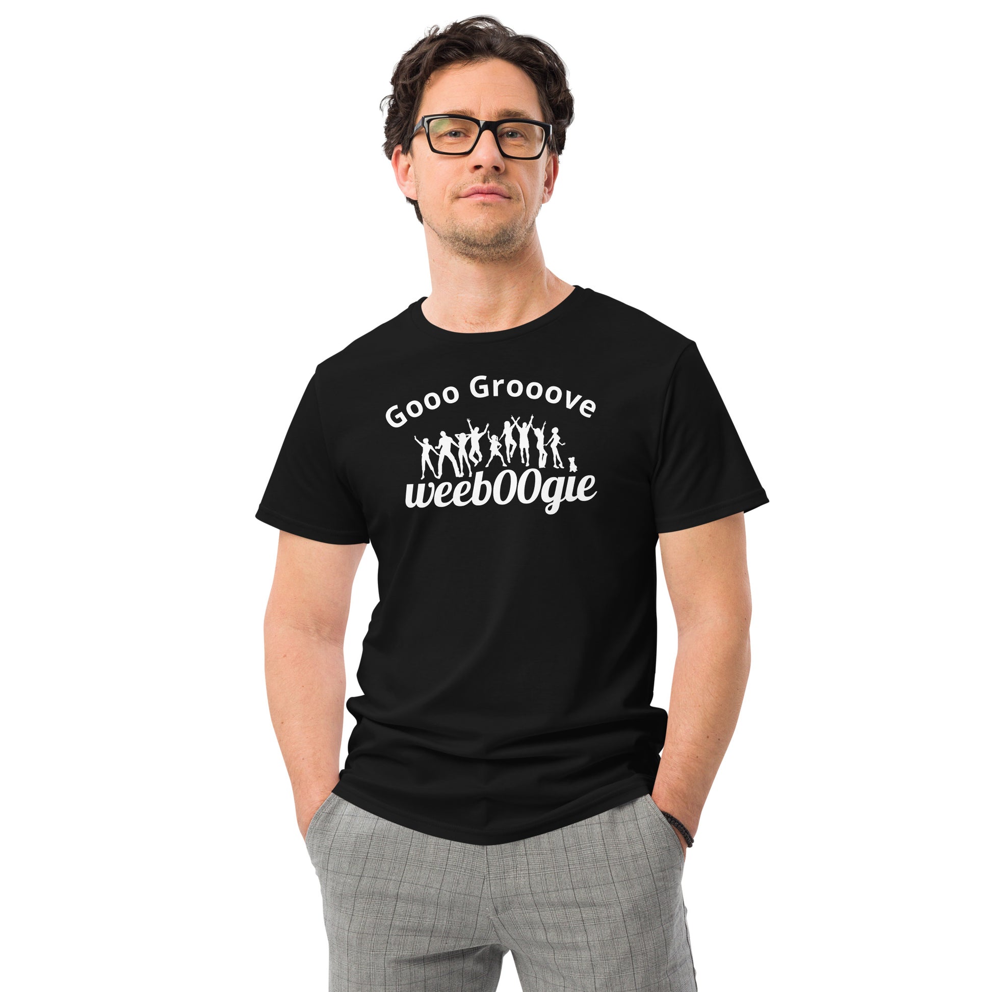 Gooo Grooove Men's Premium Cotton T-Shirt - 100% Premium Cotton, Pill Resistant, Better Color Retention - Black - Perfect for Dance Challenges and Casual-Smart Styling - wee b00gie store