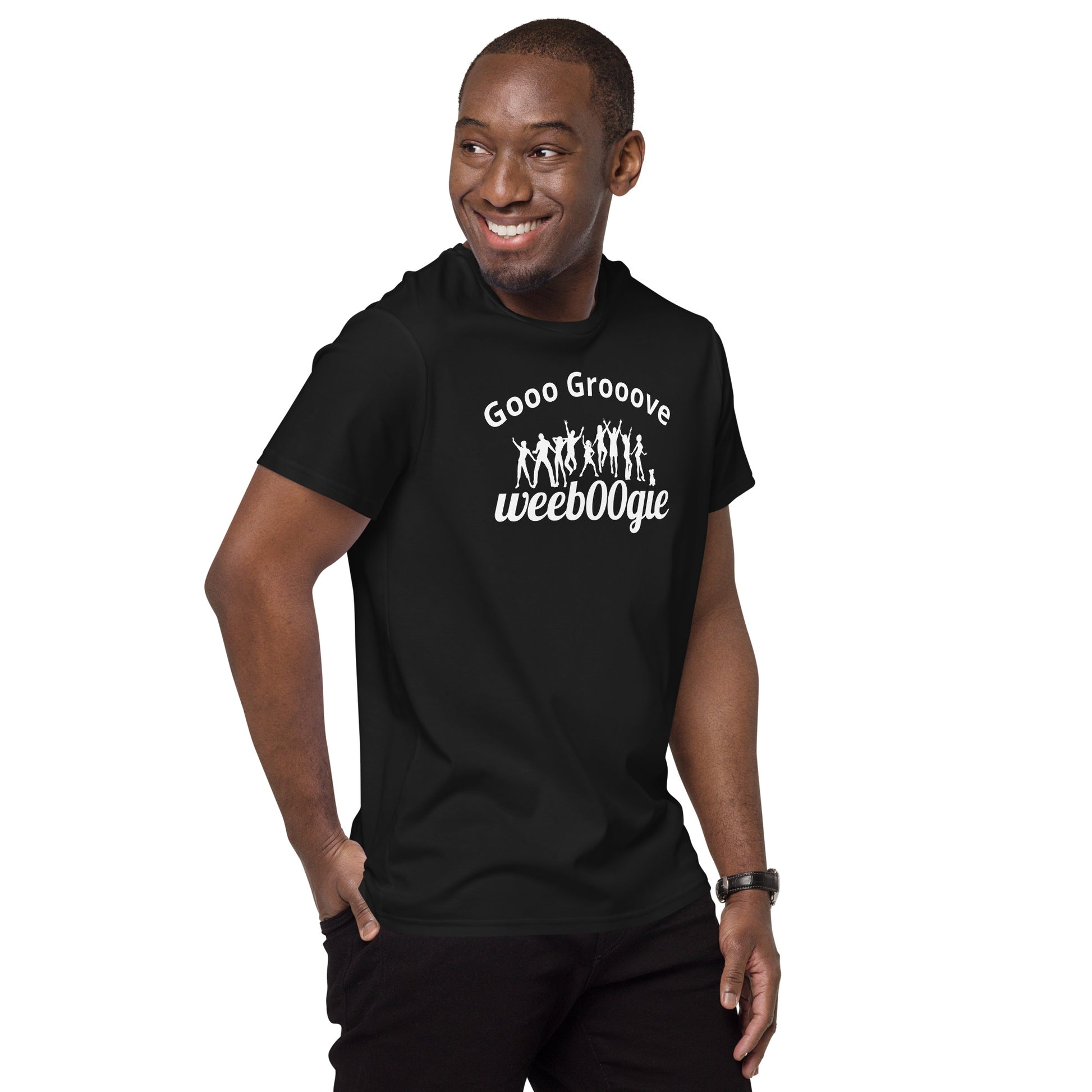 Gooo Grooove Men's Premium Cotton T-Shirt - 100% Premium Cotton, Pill Resistant, Better Color Retention - Black - Perfect for Dance Challenges and Casual-Smart Styling - wee b00gie store
