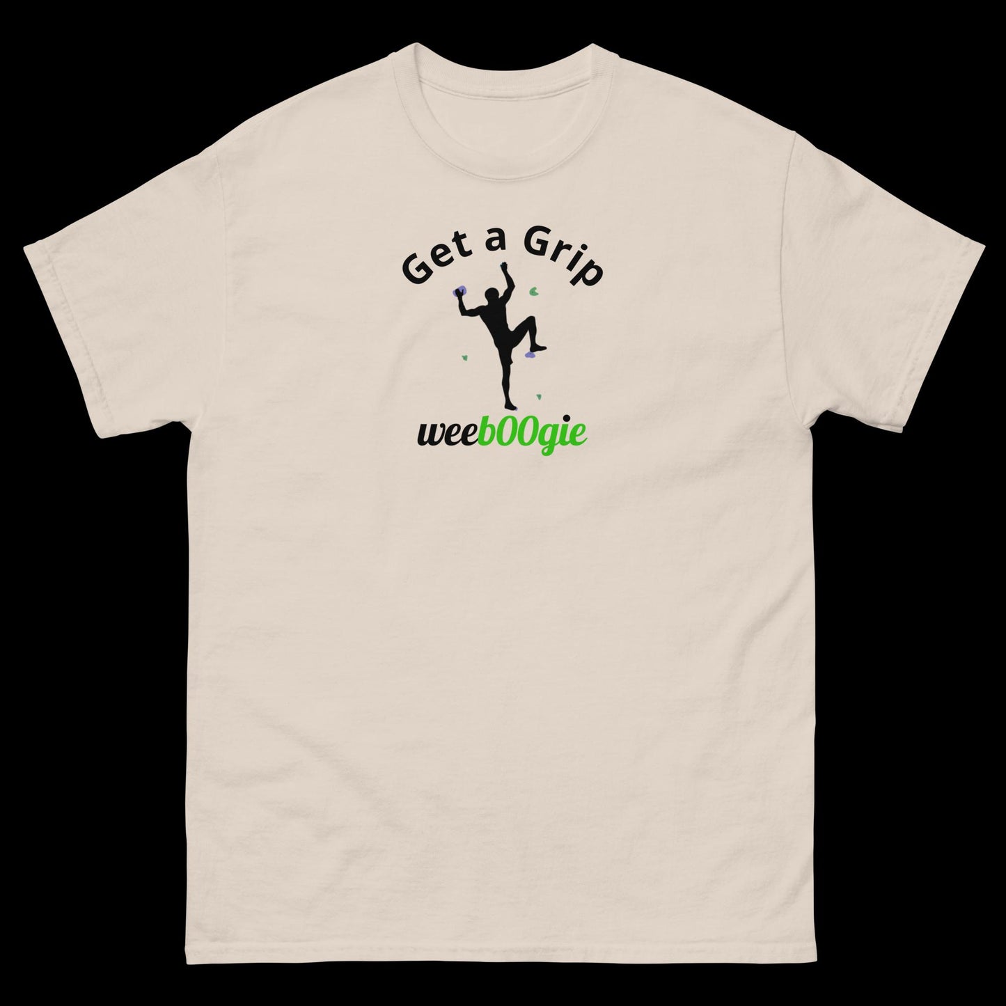 Stylish 'Get a Grip' tee perfect for climbers, mountaineers and outdoor enthusiasts.