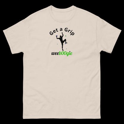 Stylish 'Get a Grip' tee perfect for climbers, mountaineers and outdoor enthusiasts.