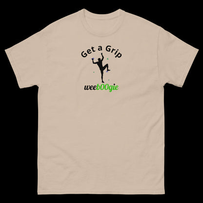 Stylish 'Get a Grip' tee perfect for climbers, mountaineers and outdoor enthusiasts.