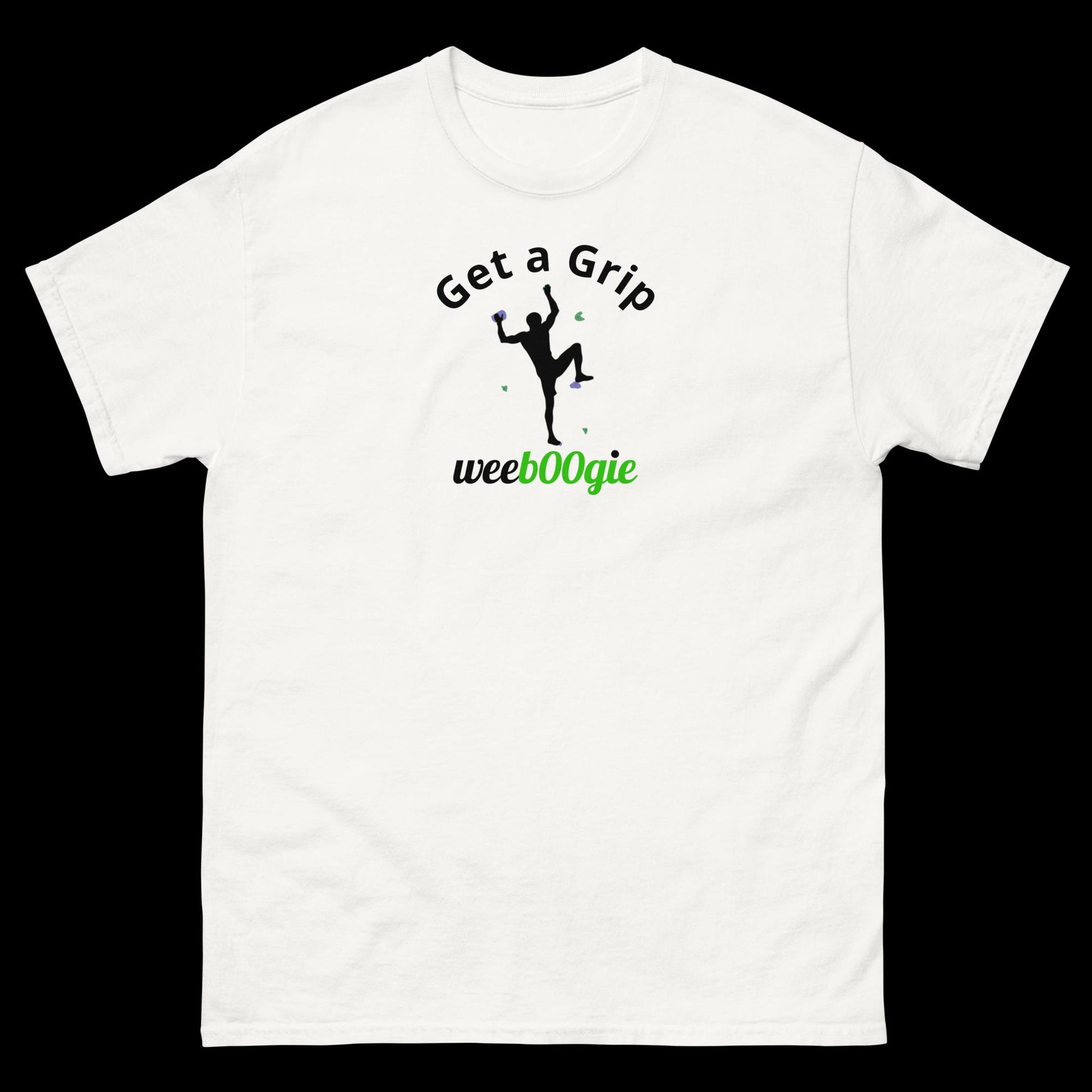 Stylish 'Get a Grip' tee perfect for climbers, mountaineers and outdoor enthusiasts.