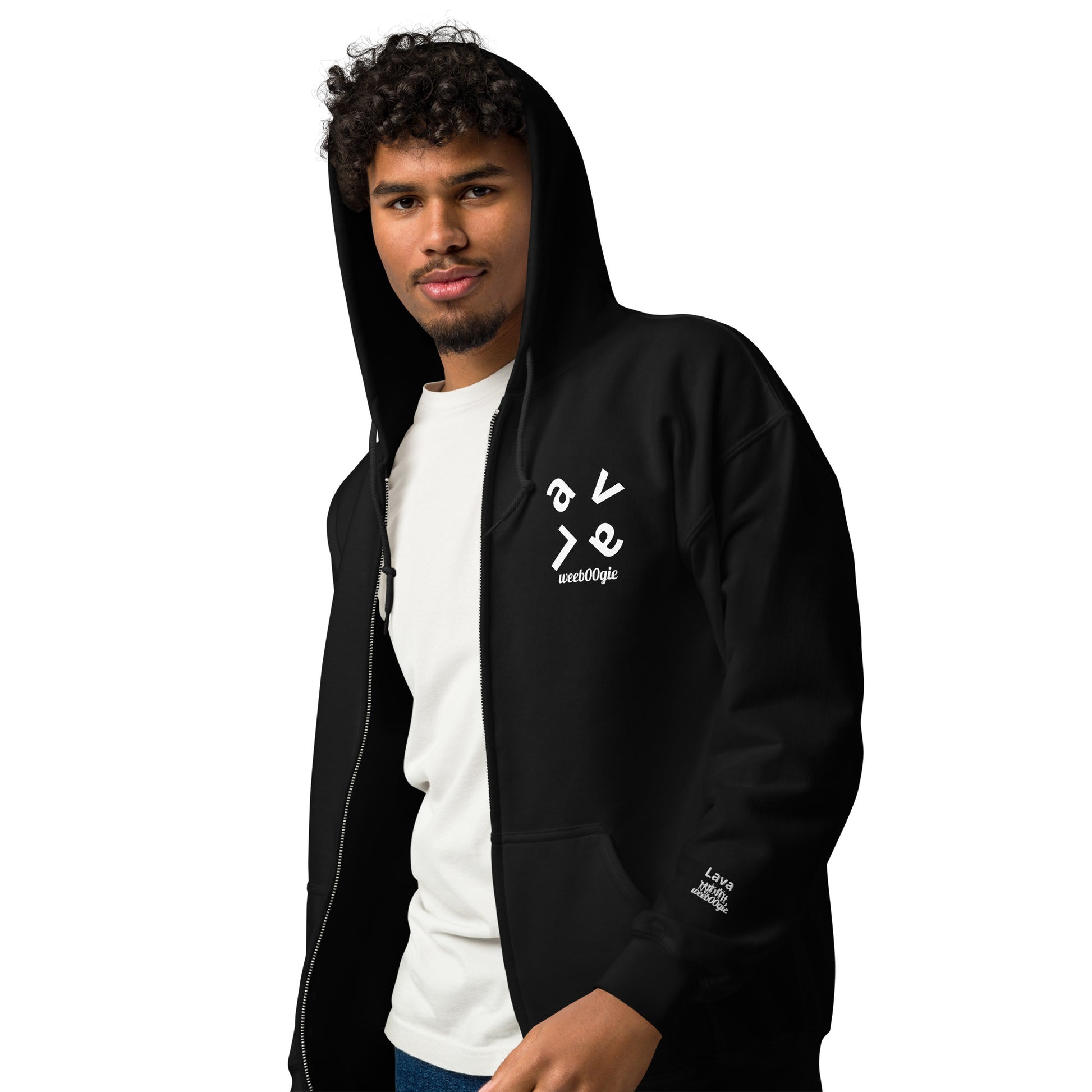 wee b00gie Lava Unisex Heavy Blend Zip Hoodie wee b00gie - 50% Cotton 50% Polyester Heavy Blend Fabric with Full Zip - Relaxed Unisex Fit with Hood and Kangaroo Pocket - Perfect for Festival Layering and Lava Dance Style - wee b00gie store