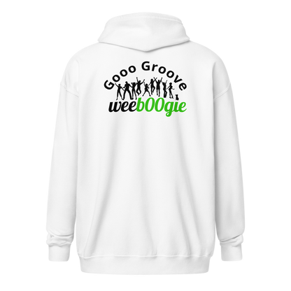Gooo Grooove Unisex Heavy Blend Zip Hoodie White