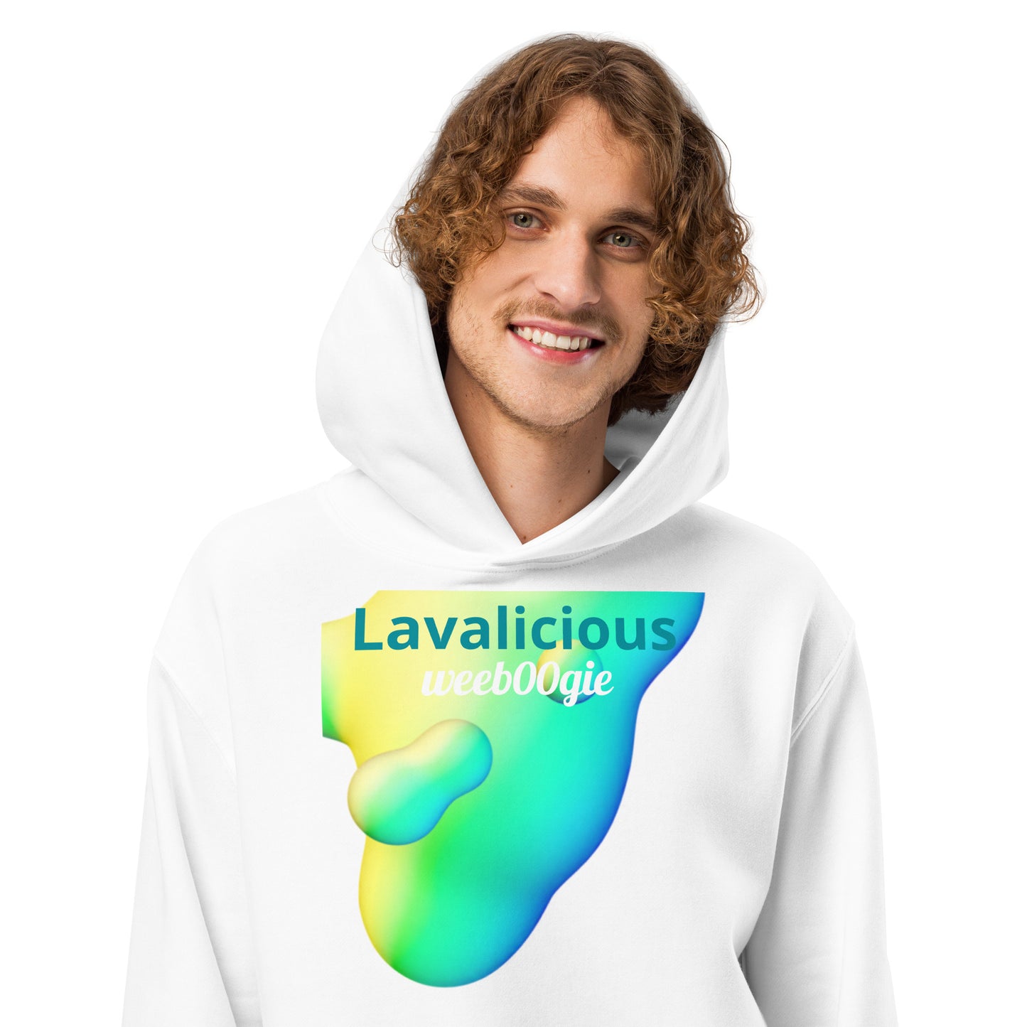 wee b00gie Lavalicious Oversized Unisex Heavyweight Hoodie - 60% Airlume Cotton 40% Polyester Brushed Fleece 10oz - Roomy Oversized Fit with Double-Layered Hood and Front Pocket - Perfect for Lounging, Layering and Lava Dance Vibes - wee b00gie store