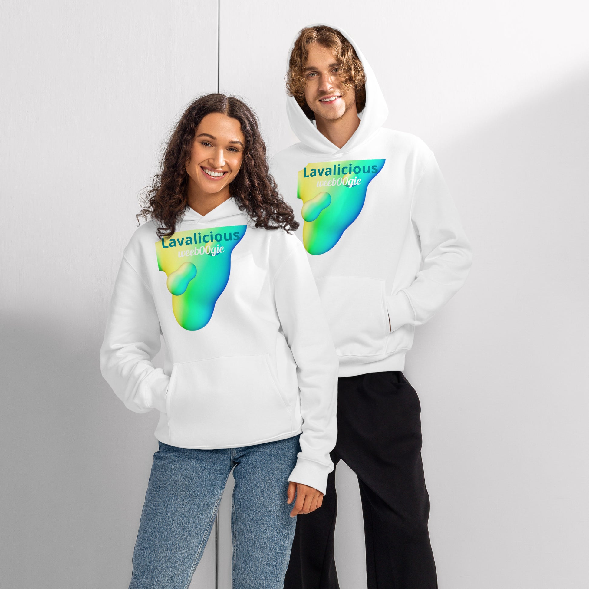 wee b00gie Lavalicious Oversized Unisex Heavyweight Hoodie - 60% Airlume Cotton 40% Polyester Brushed Fleece 10oz - Roomy Oversized Fit with Double-Layered Hood and Front Pocket - Perfect for Lounging, Layering and Lava Dance Vibes - wee b00gie store