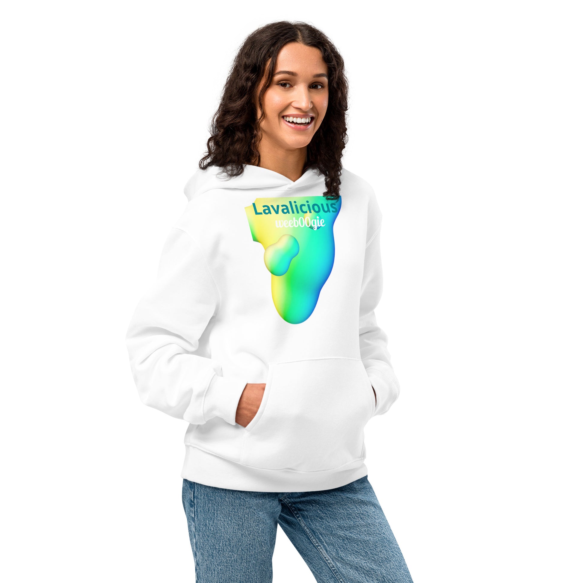 wee b00gie Lavalicious Oversized Unisex Heavyweight Hoodie - 60% Airlume Cotton 40% Polyester Brushed Fleece 10oz - Roomy Oversized Fit with Double-Layered Hood and Front Pocket - Perfect for Lounging, Layering and Lava Dance Vibes - wee b00gie store