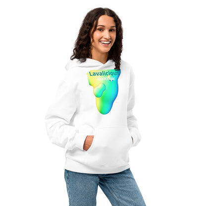 wee b00gie Lavalicious Oversized Unisex Heavyweight Hoodie - 60% Airlume Cotton 40% Polyester Brushed Fleece 10oz - Roomy Oversized Fit with Double-Layered Hood and Front Pocket - Perfect for Lounging, Layering and Lava Dance Vibes - wee b00gie store