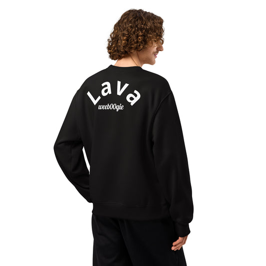 Lava Oversized Heavyweight Unisex Sweatshirt - 60% Airlume Combed Ring-Spun Cotton, 40% Polyester Fleece, 10oz Fabric Weight - Relaxed Oversized Fit with Dropped Sleeves - Perfect for Streetwear Layering and Everyday Comfort - wee b00gie store