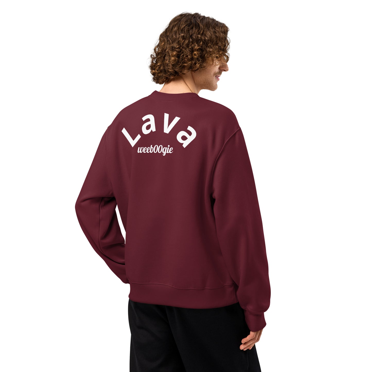 Lava Oversized Heavyweight Unisex Sweatshirt - 60% Airlume Combed Ring-Spun Cotton, 40% Polyester Fleece, 10oz Fabric Weight - Relaxed Oversized Fit with Dropped Sleeves - Perfect for Streetwear Layering and Everyday Comfort - wee b00gie store